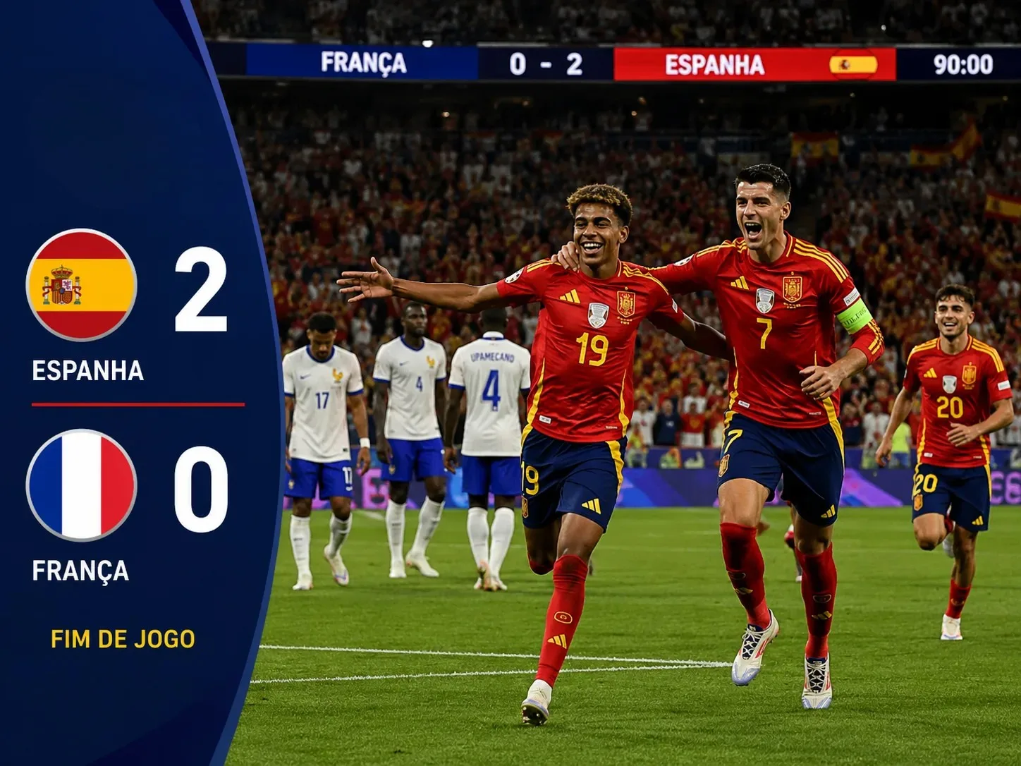 Espanha bate França por 2 a 0 e vai à final da Copa do Mundo 2026
